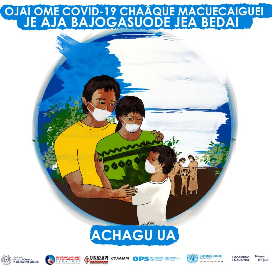 Afiche de la campaña en idioma ayoreo