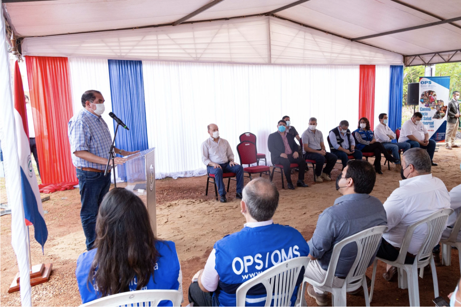 Acto de entrega de la planta productora de oxígeno en Concepción.